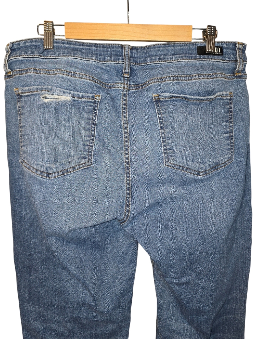 Kut From The Kloth Catherine Boyfriend Jeans Distressed Stretch Denim Size 16 - Picture 6 of 11